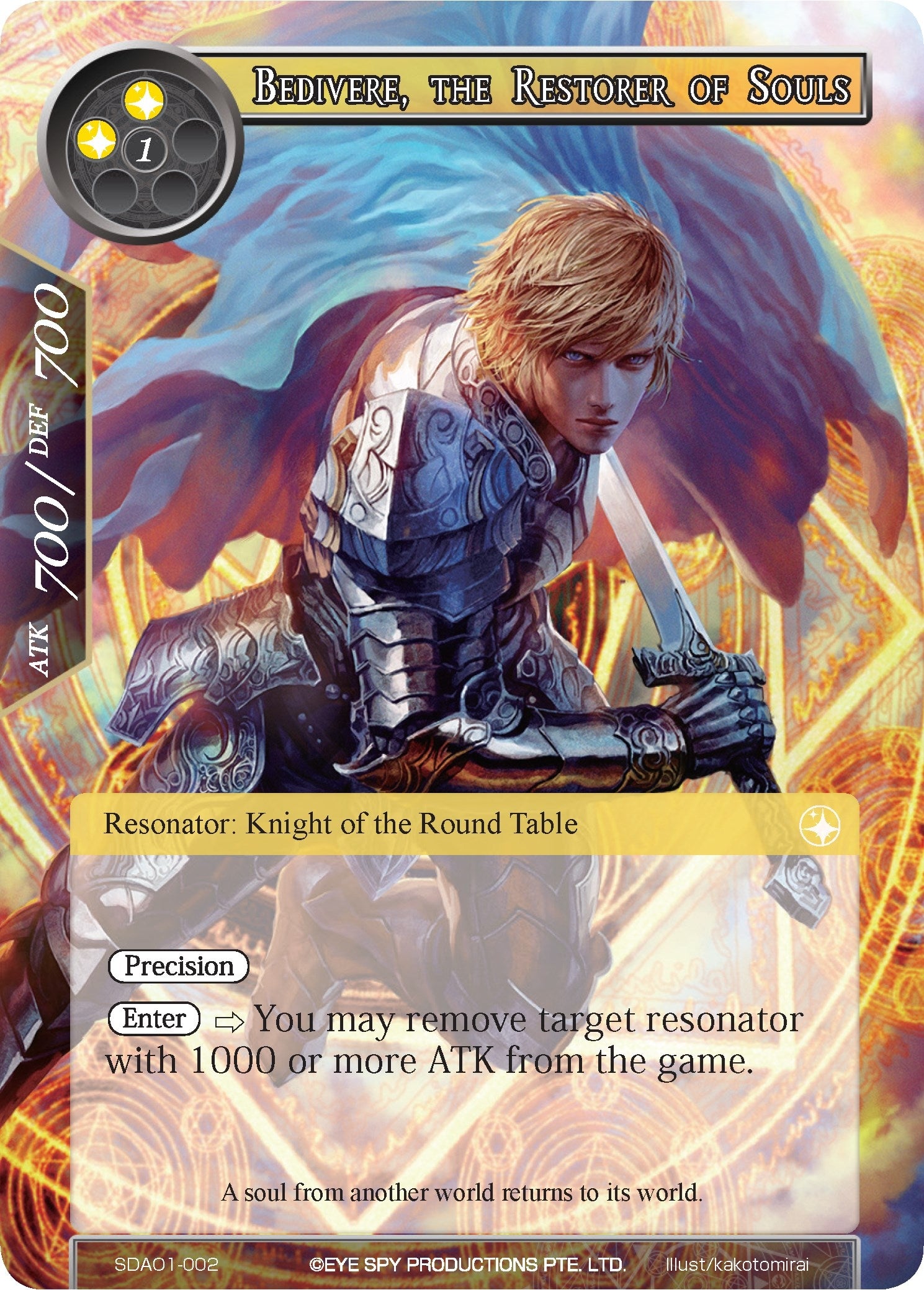 Bedivere the Restorer of Souls (1002) [AOSD1] - Force of Will Single