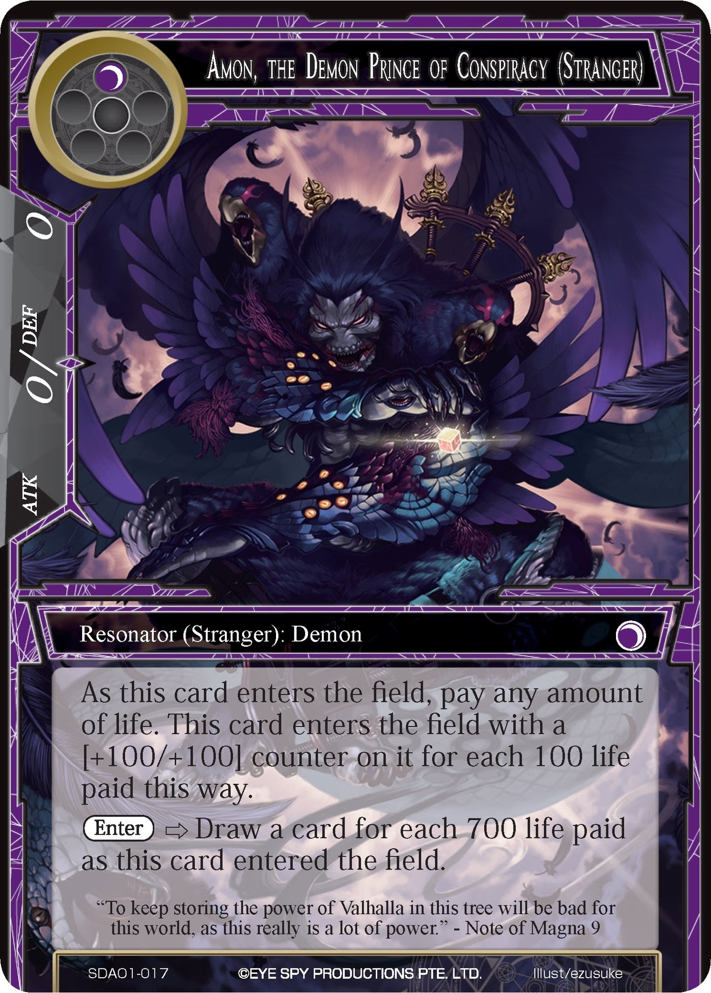 Amon the Demon Prince of Conspiracy (Stranger) (1017) [AOSD1] - Force of Will Single