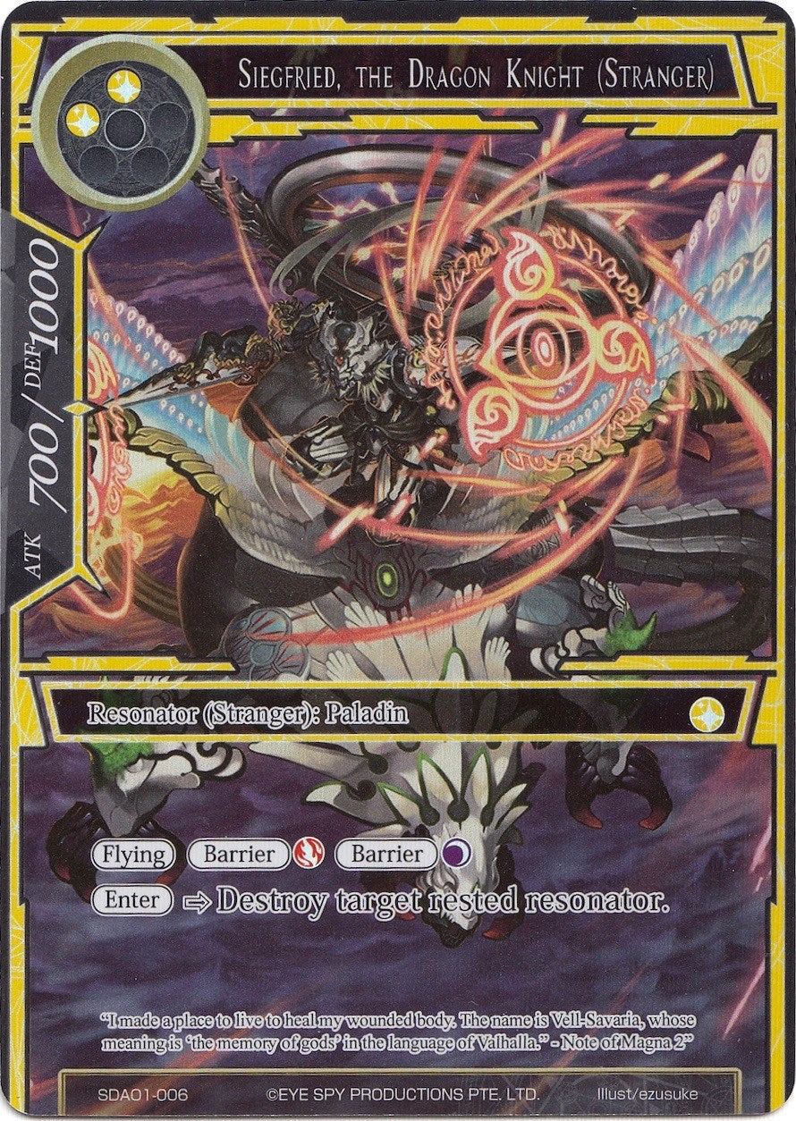 Siegfried the Dragon Knight (Stranger) (Full Art) (1006) [AOSD1] - Force of Will Single
