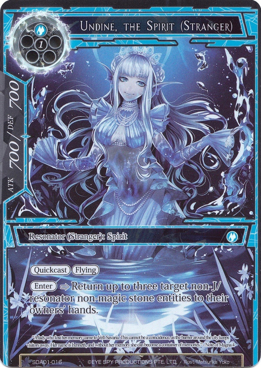 Undine the Spirit (Stranger) (Full Art) (1016) [AOSD1] - Force of Will Single