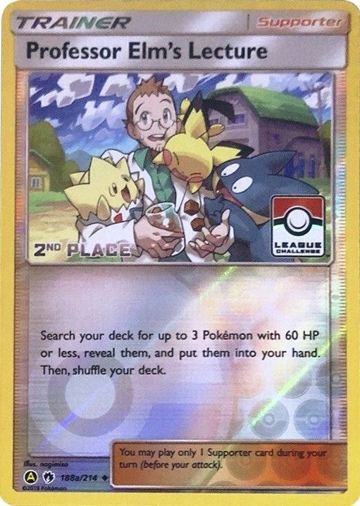 Image for Professor Elm's Lecture - 188a/214 (League Challenge) [2nd Place] (188a/214) (League & Championship Cards) - Pokemon
