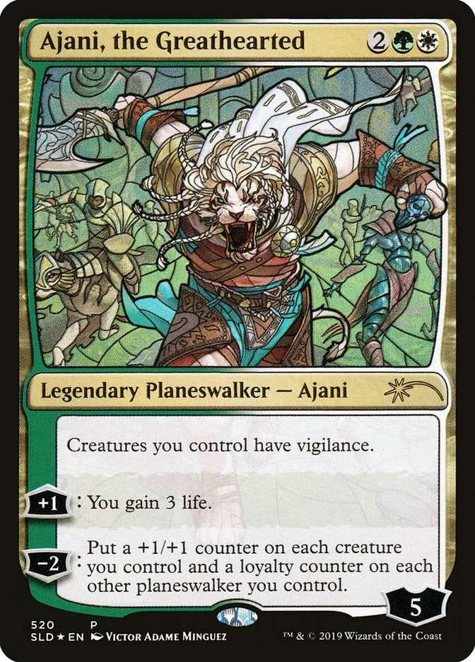 Ajani the Greathearted (Stained Glass) (520) [SLD] - MTG Single
