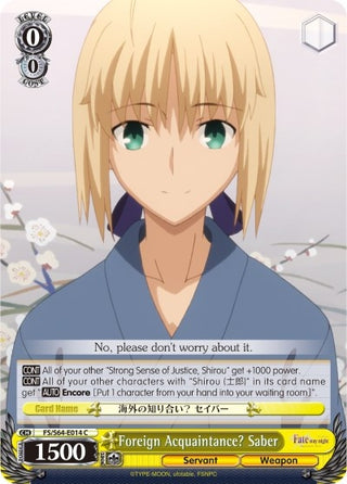 Foreign Acquaintance? Saber (64014) [FS/S64] - Weiss Schwarz Single