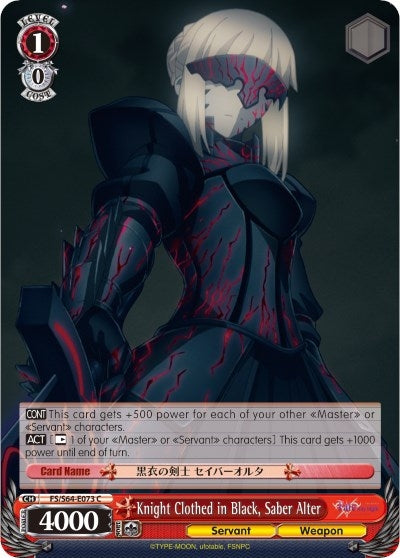 Knight Clothed in Black Saber Alter (64073) [FS/S64] - Weiss Schwarz Single
