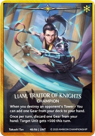 Liam Traitor of Knights (Gold Metal Prize Card) (48) [PR] - Argent Saga TCG Single
