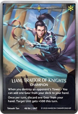 Liam Traitor of Knights (Silver Metal Prize Card) (48) [PR] - Argent Saga TCG Single