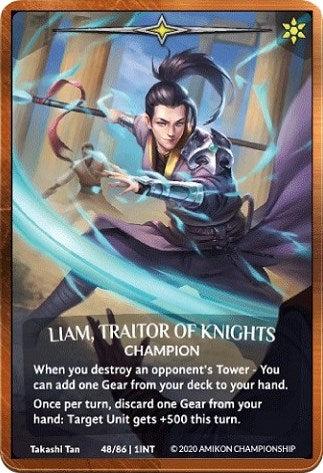 Liam Traitor of Knights (Bronze Metal Prize Card) (48) [PR] - Argent Saga TCG Single