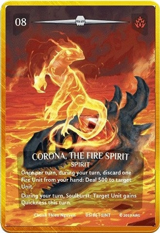 Corona the Fire Spirit (Gold Metal Prize Card) (5) [PR] - Argent Saga TCG Single