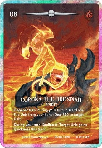 Corona the Fire Spirit (Rainbow Metal Prize Card) (5) [PR] - Argent Saga TCG Single