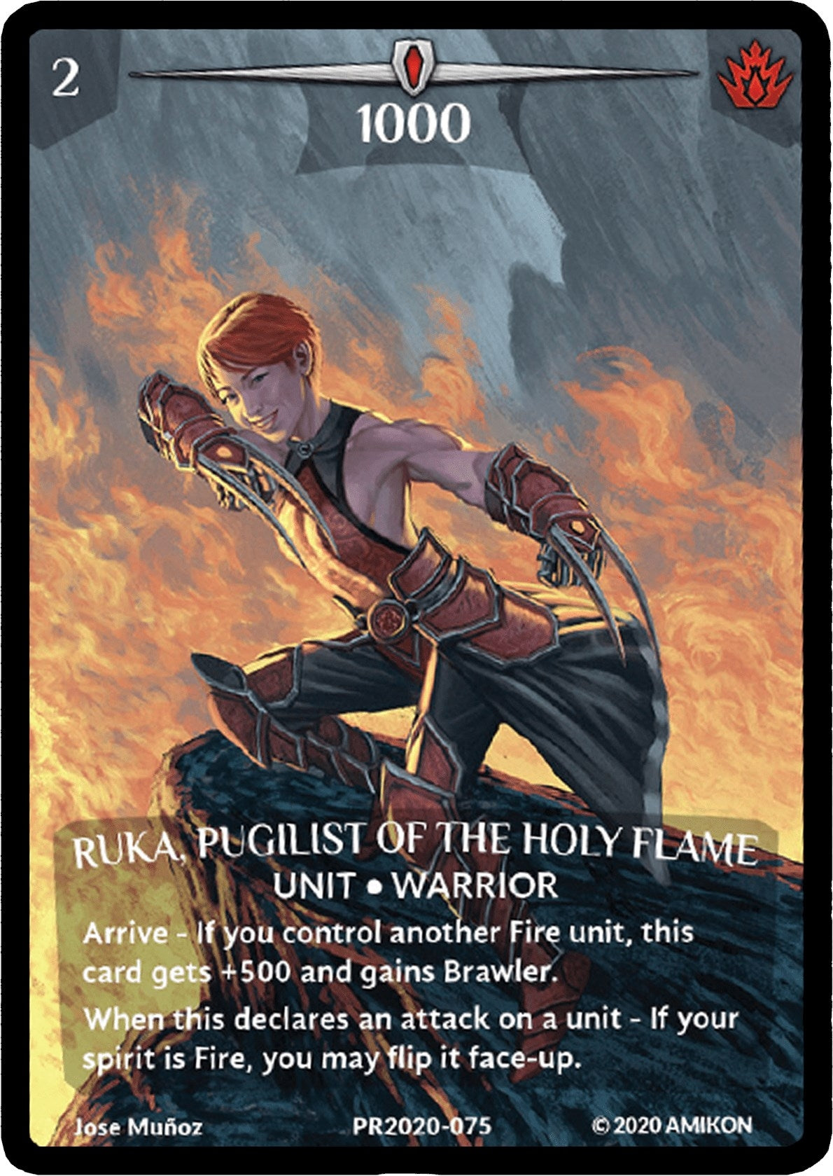 Ruka Pugilist of the Holy Flame (Full Art) (2020075) [PR] - Argent Saga TCG Single