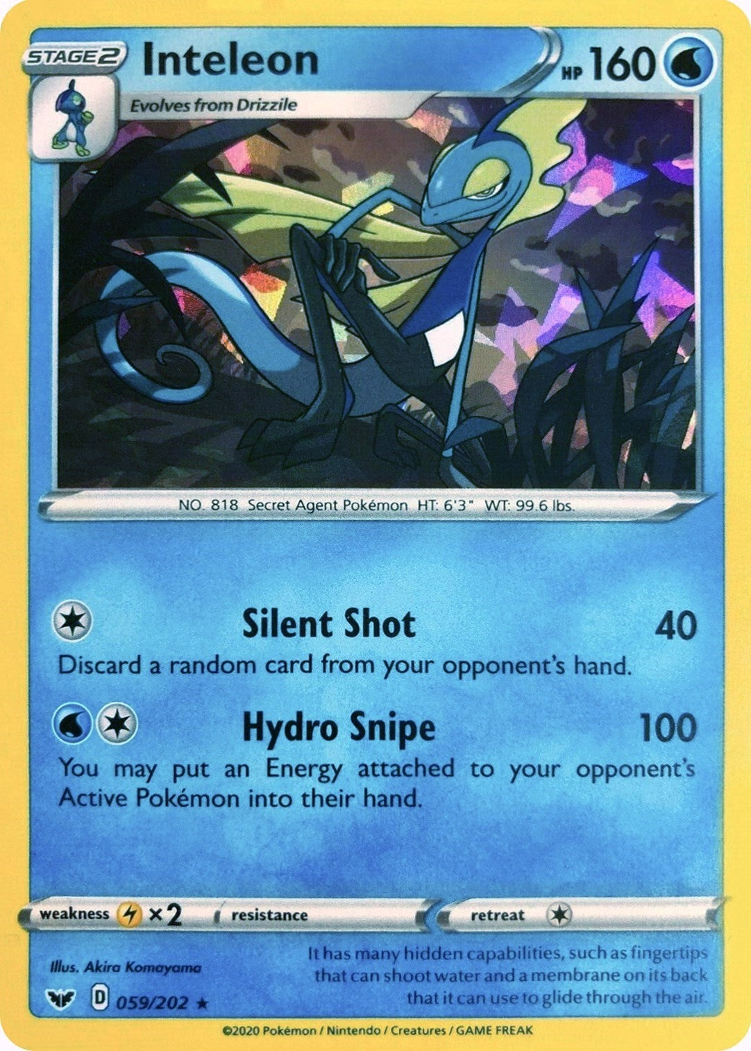 Image for Inteleon - 059/202 (Cracked Ice Holo) (059/202) (Deck Exclusives) - Pokemon