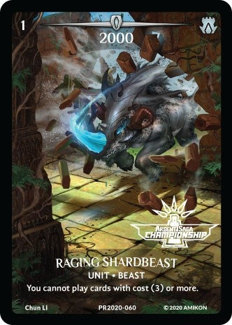 Raging Shardbeast (Full Art) (Argent Saga Championship - Stamped) (2020060) [PR] - Argent Saga TCG Single
