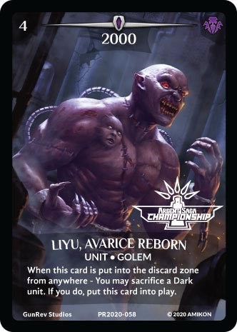 Liyu Avarice Reborn (Full Art) (Argent Saga Championship - Stamped) (2020058) [PR] - Argent Saga TCG Single