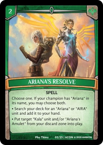 Ariana’s Resolve (1) [CON] - Argent Saga TCG Single