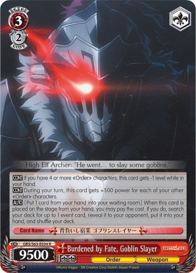 Burdened by Fate Goblin Slayer (63034) [GBS/S63] - Weiss Schwarz Single