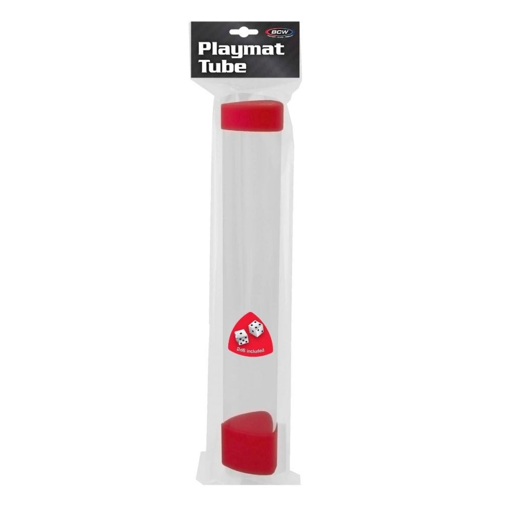 BCW Playmat Tube with Dice Cap - Red - Playmats Sealed