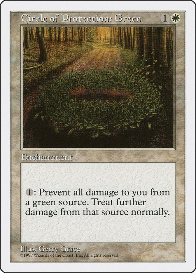 Circle of Protection: Green [5ED] - MTG Single