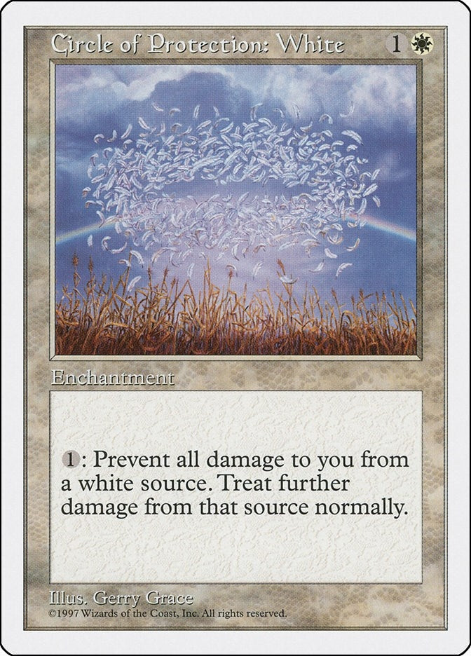 Circle of Protection: White [5ED] - MTG Single