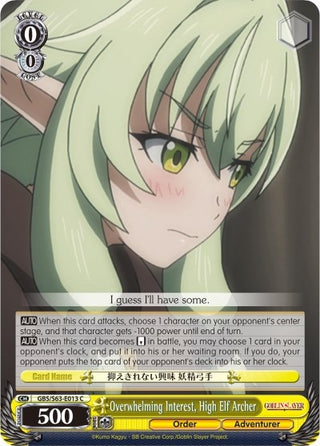 Overwhelming Interest High Elf Archer (63013) [GBS/S63] - Weiss Schwarz Single