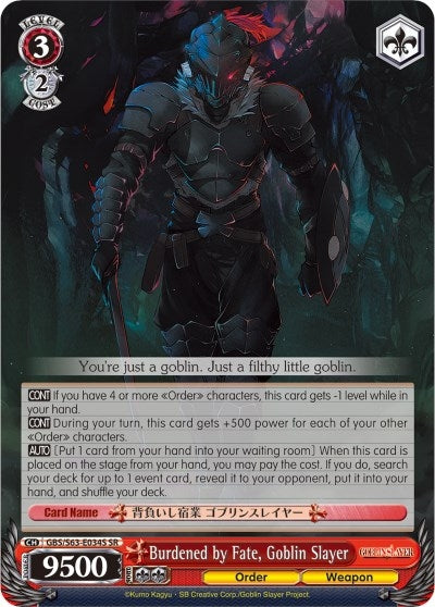 Burdened by Fate Goblin Slayer (SR) (63034) [GBS/S63] - Weiss Schwarz Single