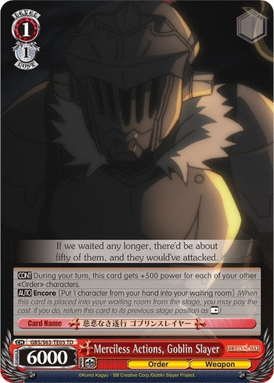 Merciless Actions Goblin Slayer (6305) [GBS/S63] - Weiss Schwarz Single