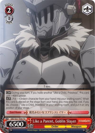 Like a Parent Goblin Slayer (6306) [GBS/S63] - Weiss Schwarz Single