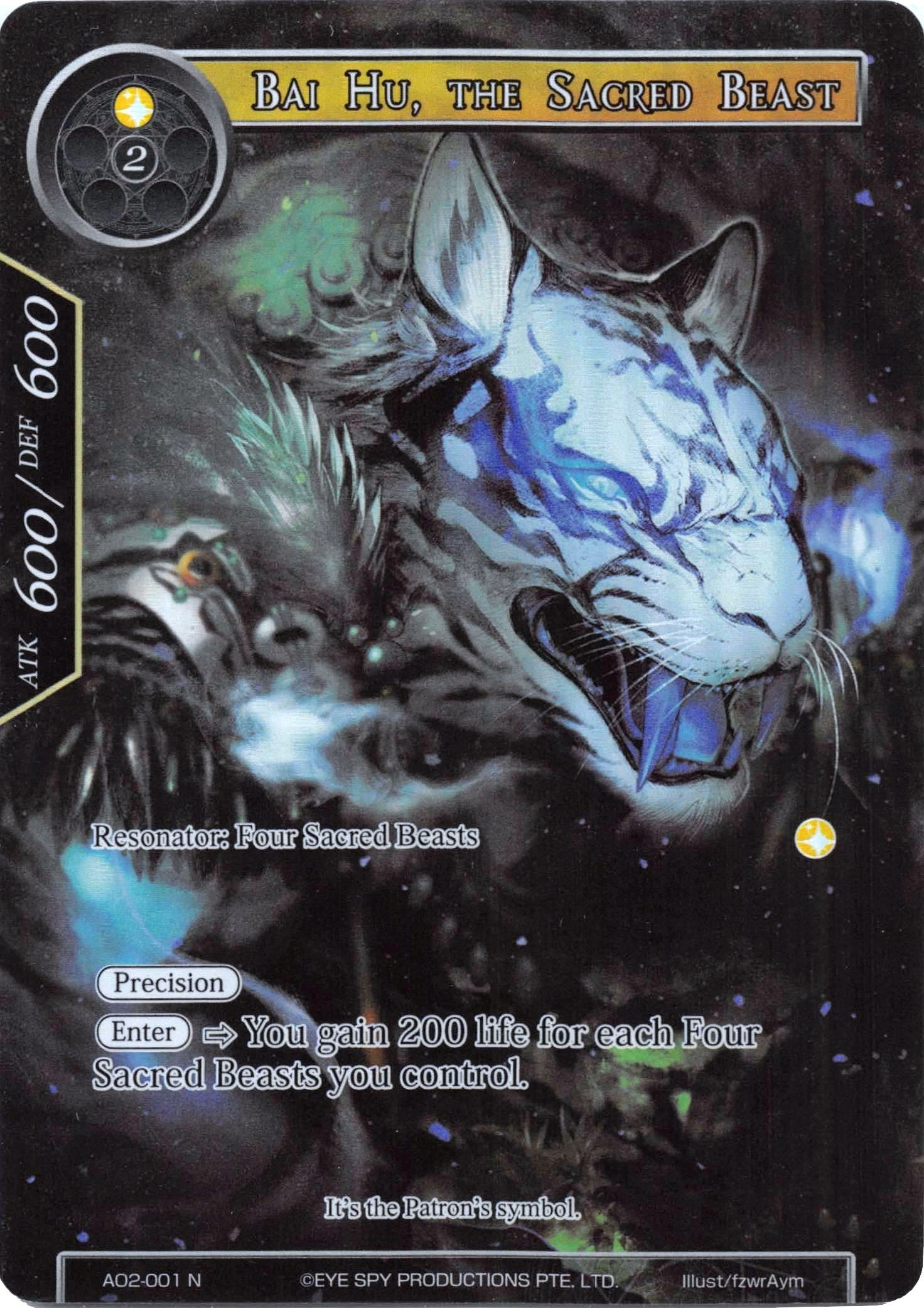 Bai Hu the Sacred Beast (Full Art) (2001) [AO2] - Force of Will Single