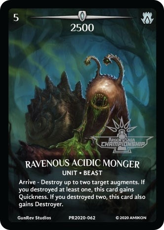 Ravenous Acidic Monger (Full Art) (Argent Saga Championship - Stamped) (2020062) [PR] - Argent Saga TCG Single