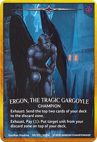 Ergon the Tragic Gargoyle (Regular Art Gold Metal Prize Card) (9) [PR] - Argent Saga TCG Single