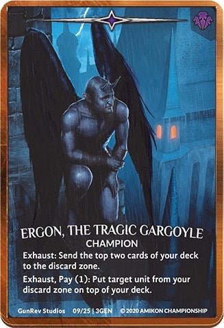 Ergon the Tragic Gargoyle (Regular Art Bronze Metal Prize Card) (9) [PR] - Argent Saga TCG Single