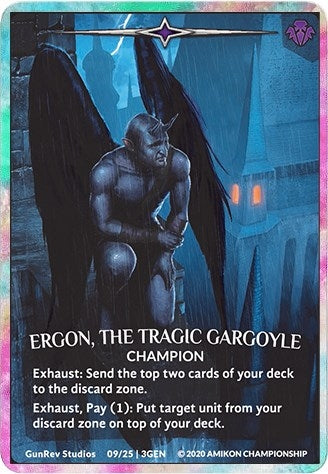 Ergon the Tragic Gargoyle (Regular Art Rainbow Metal Prize Card) (9) [PR] - Argent Saga TCG Single