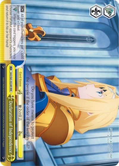 Declaration of Independence (RRR) (65024) [SAO/S65] - Weiss Schwarz Single