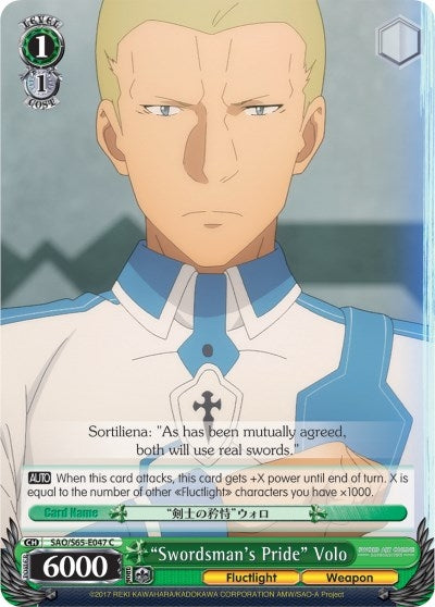 ’Swordsman’s Pride’ Volo (65047) [SAO/S65] - Weiss Schwarz Single