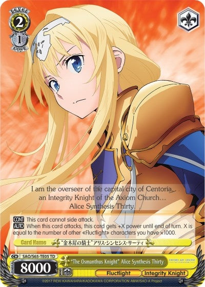 ’The Osmanthus Knight’ Alice Synthesis Thirty (6505) [SAO/S65] - Weiss Schwarz Single