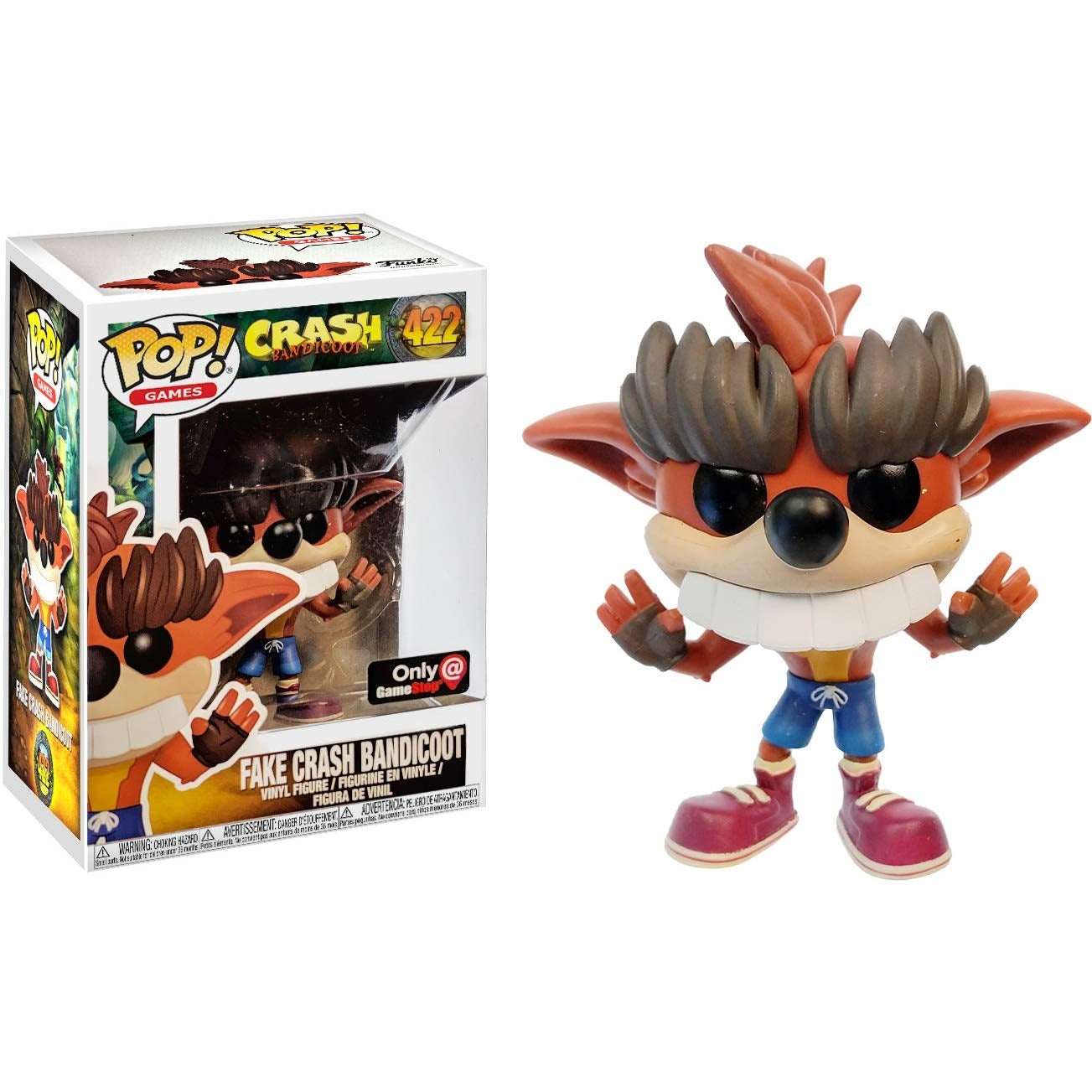 Crash Bandicoot: Fake Crash Bandicoot (GameStop Exclusive) (422) [POP!] - Funko Sealed