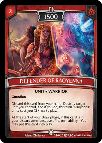 Defender of Raoyenna (26) [ASC] - Argent Saga TCG Single