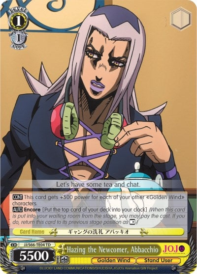 Hazing the Newcomer Abbacchio (6604) [JJ/S66] - Weiss Schwarz Single