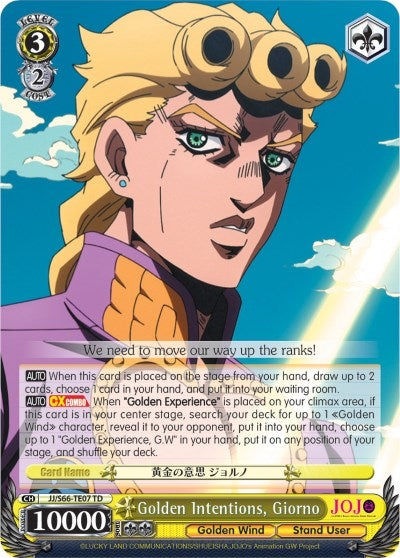 Golden Intentions Giorno (6607) [JJ/S66] - Weiss Schwarz Single