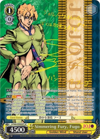 Simmering Fury Fugo (SP) (Gold Signature) (66006) [JJ/S66] - Weiss Schwarz Single