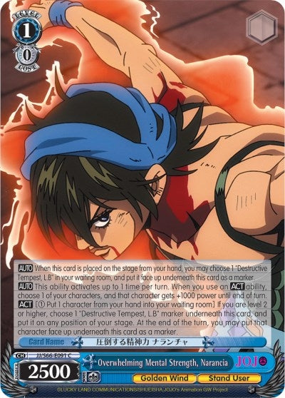 Overwhelming Mental Strength Narancia (66091) [JJ/S66] - Weiss Schwarz Single