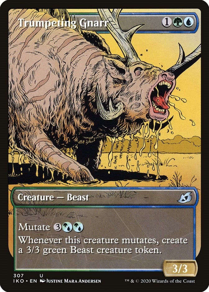 Trumpeting Gnarr (Showcase) (307) [IKO] - MTG Single