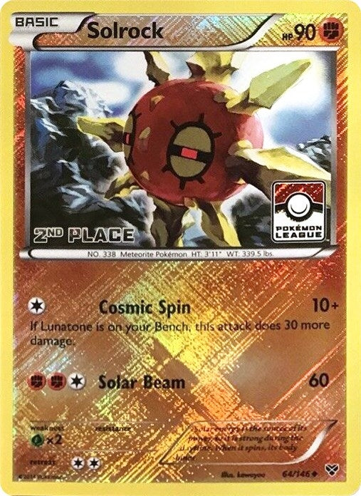 Image for Solrock - 64/146 (Pokemon League) [2nd Place] (064/146) (League & Championship Cards) - Pokemon