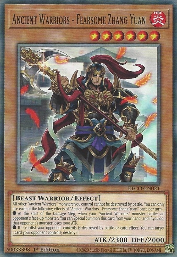 Ancient Warriors - Fearsome Zhang Yuan (21) (ETCO) - YuGiOh Single