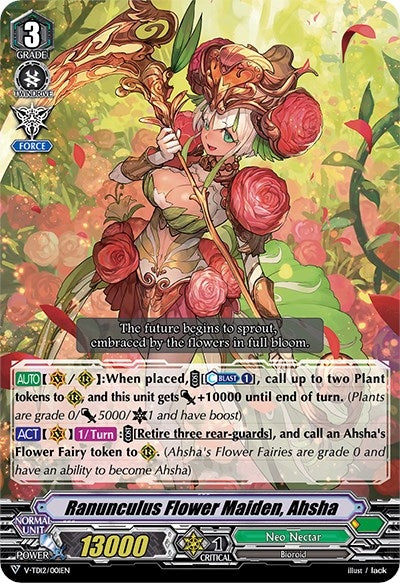 Ranunculus Flower Maiden Ahsha (12001) [V-TD12] - Cardfight Vanguard Single