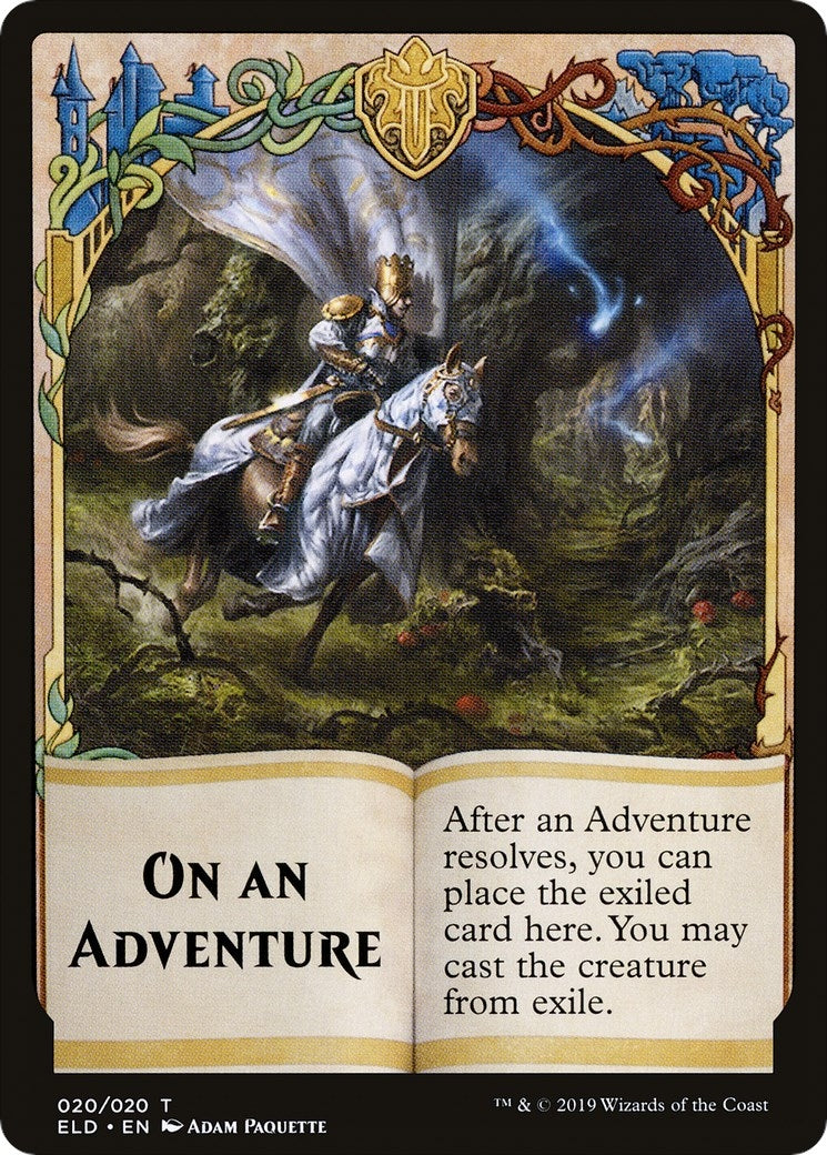 Emblem - On An Adventure // Spirit Double-sided Token (Challenger 2020) (0) [UMP] - MTG Single