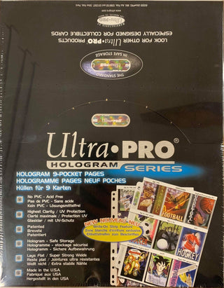 Ultra Pro Platinum Hologram Secure Standard 9-Pocket Pages with Write-On Strip- 11-Holes (100-Pack) [UPPP] - Protective