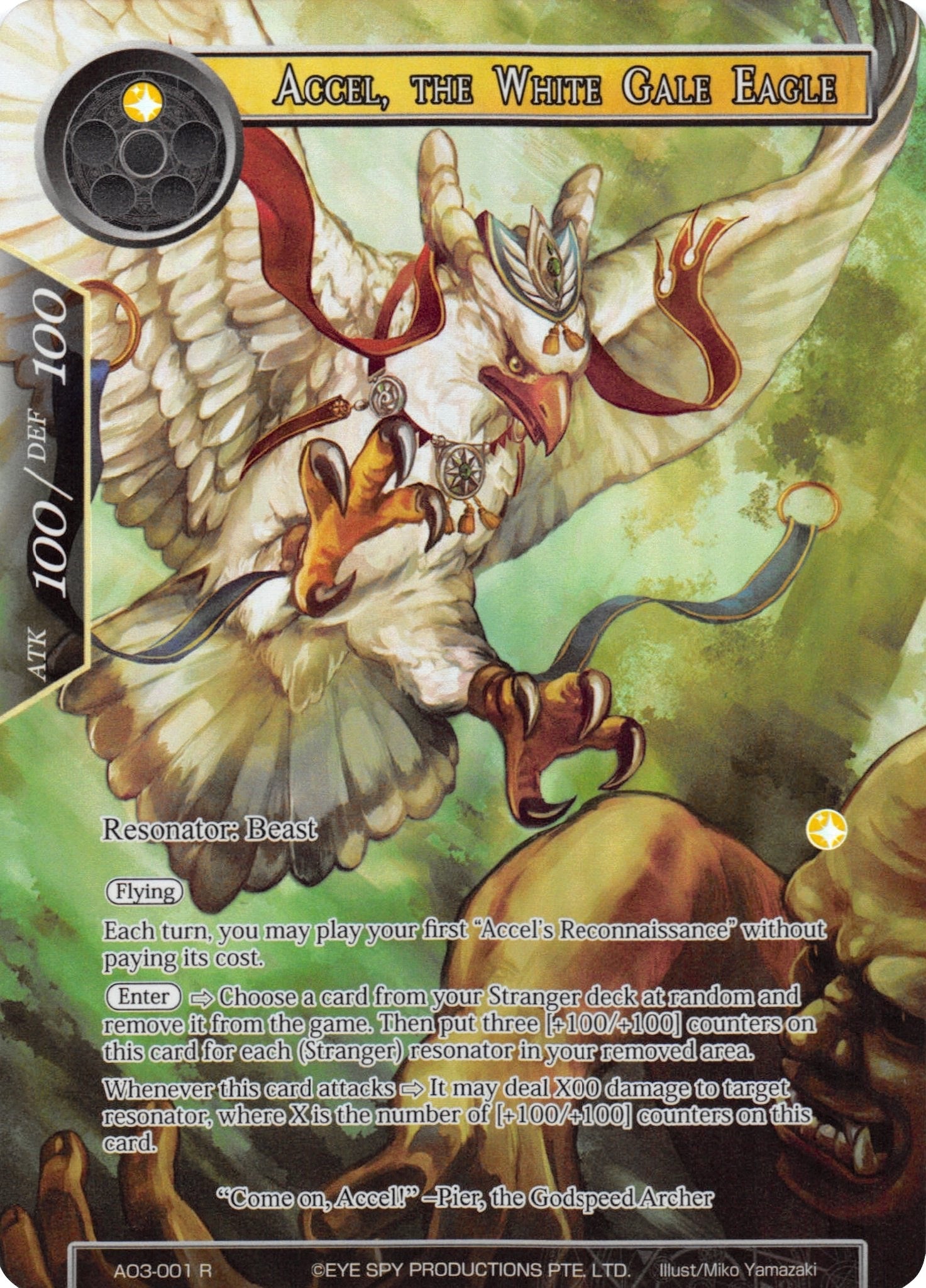 Accel the White Gale Eagle (Full Art) (3001) [AO3] - Force of Will Single