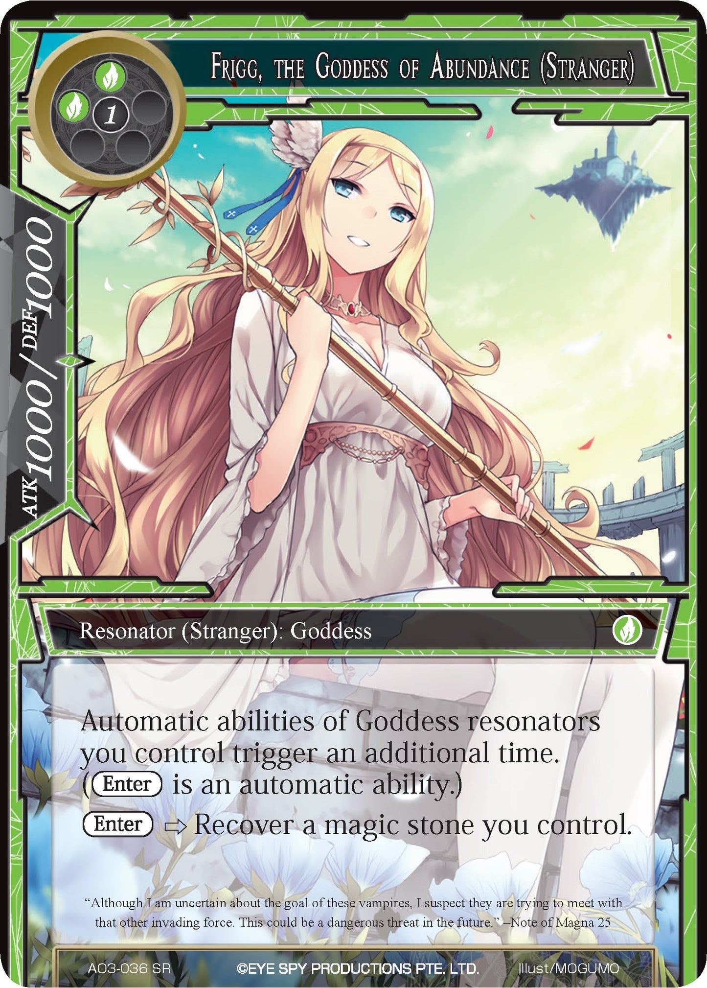 Frigg the Goddess of Abundance (Stranger) (3036) [AO3] - Force of Will Single