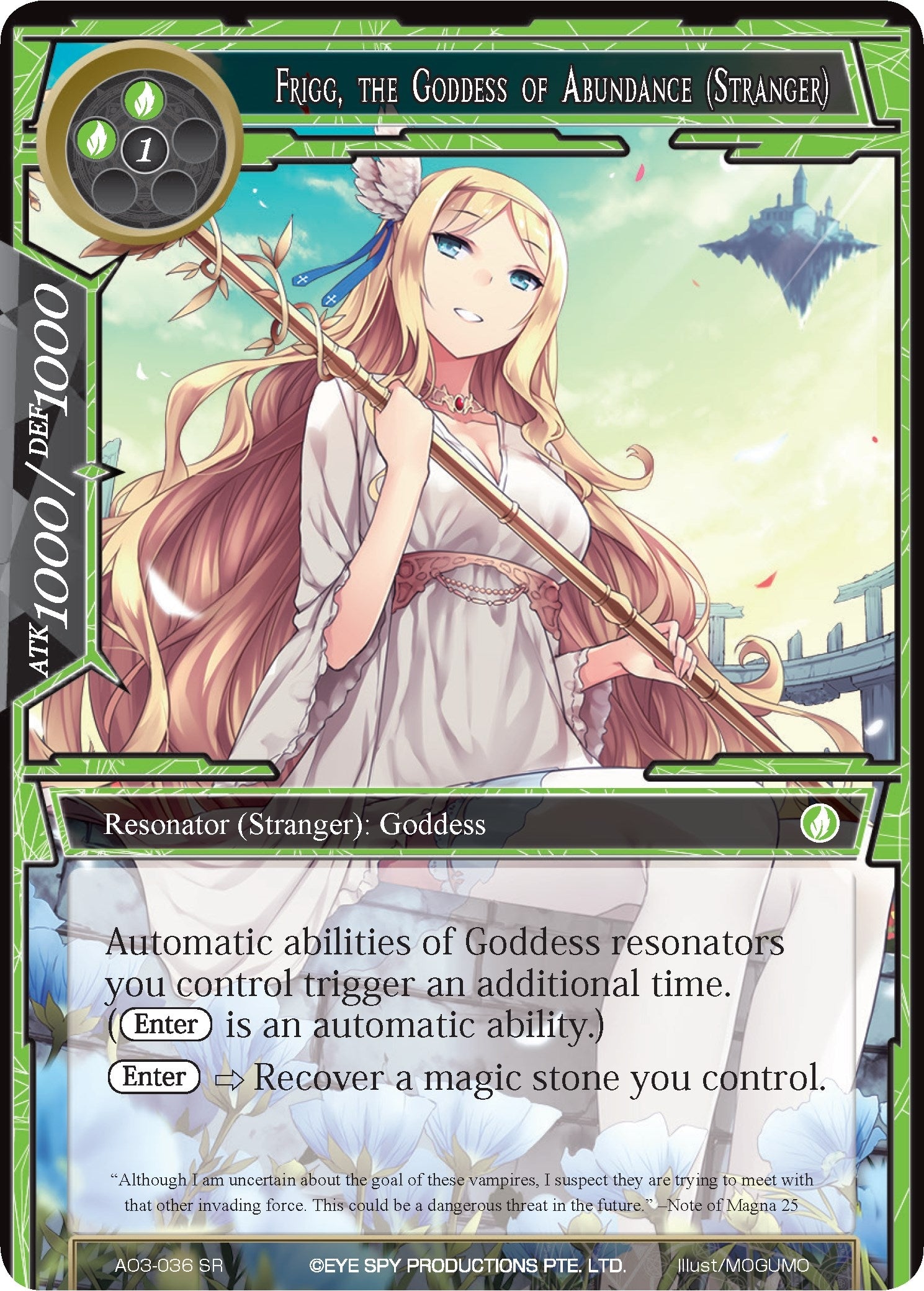 Frigg the Goddess of Abundance (Stranger) (3036) [AO3] - Force of Will Single