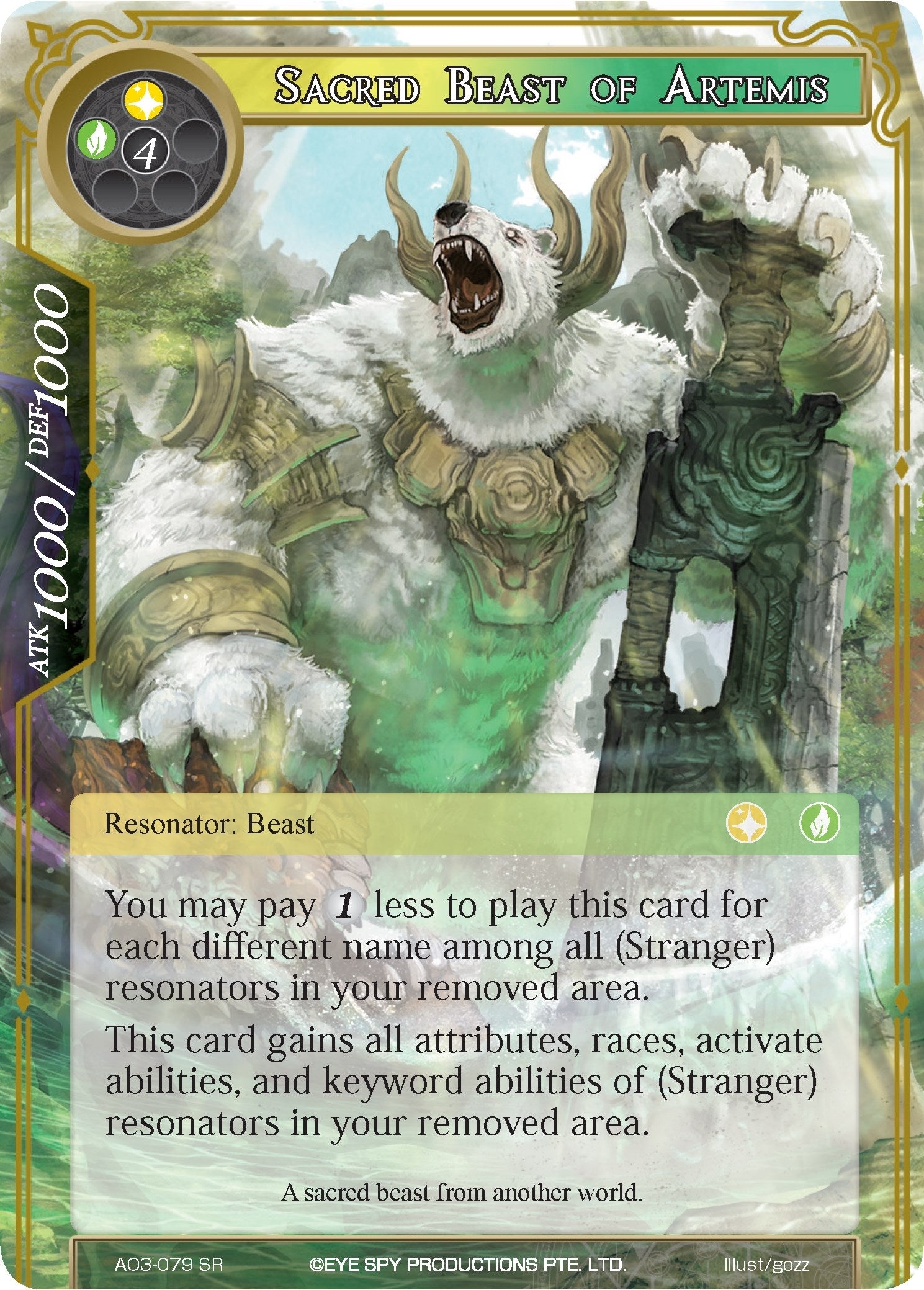 Sacred Beast of Artemis (3079) [AO3] - Force of Will Single